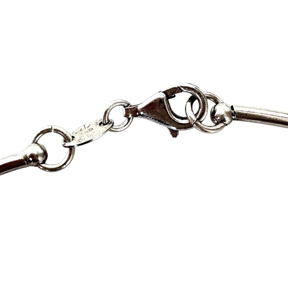 Arezzo .925 Silver Choker Necklace with Unbranded Modernist Pendant - Picture 8 of 8